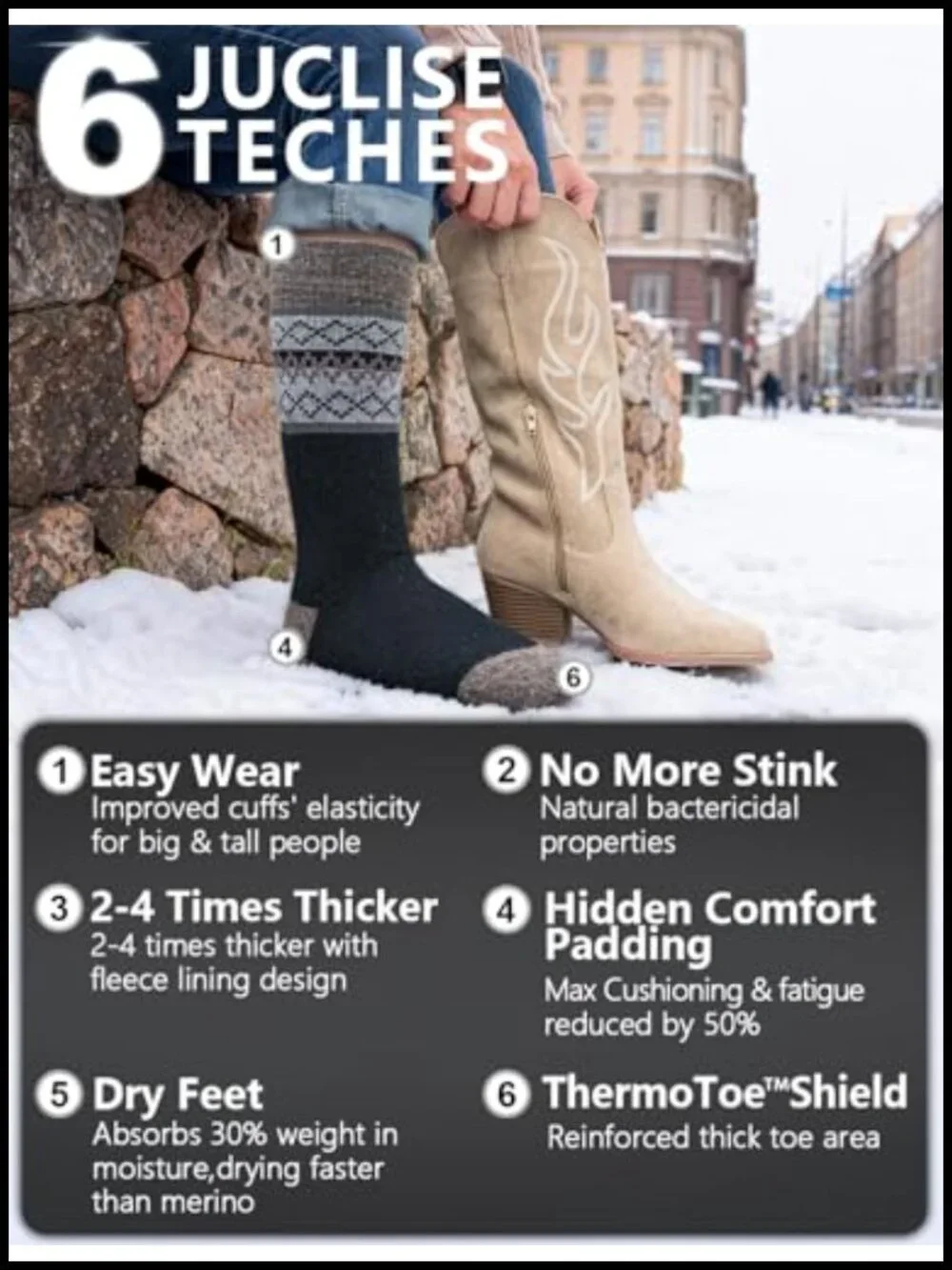 Alpaca Wool Heavyweight Thermal Hiking Boot Work Socks Cushioned Moisture